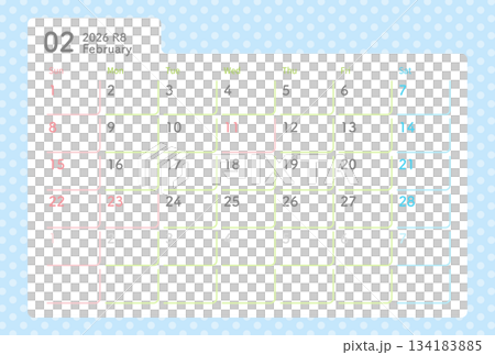 2026年2月波點日曆 2026年2月波點日曆 134183885