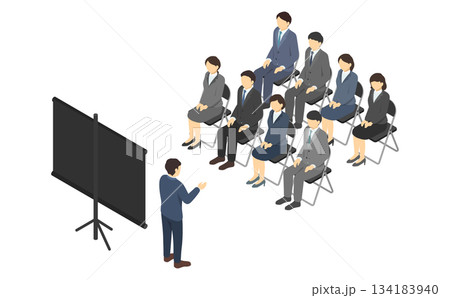 アイソメトリックイラスト:会社説明会1 アイソメトリックイラスト:会社説明会1 134183940