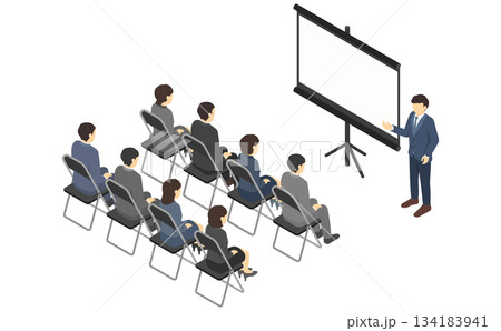 アイソメトリックイラスト：会社説明会2 134183941