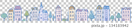 ヨーロッパ風の街並みイラスト ヨーロッパ風の街並みイラスト 134183942