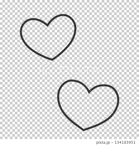 簡單的兩顆心手繪插圖圖標 簡單的兩顆心手繪插圖圖標 134183951
