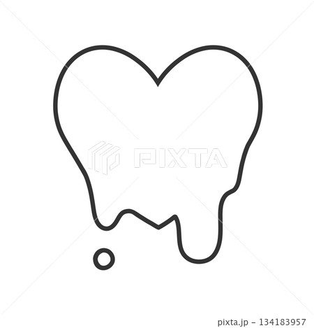 ドロドロに溶けているシンプルなハートの手描きイラストアイコン ドロドロに溶けているシンプルなハートの手描きイラストアイコン 134183957