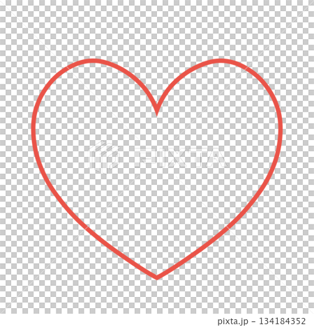 Simple heart hand drawn illustration icon red 134184352