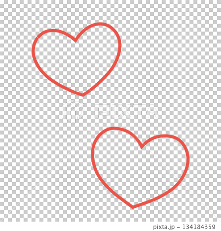 簡單的兩顆心手繪插圖圖示(紅色) 簡單的兩顆心手繪插圖圖示(紅色) 134184359