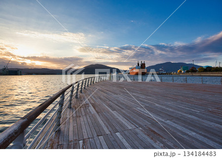 敦賀金ケ崎緑地の夕暮れ 134184483