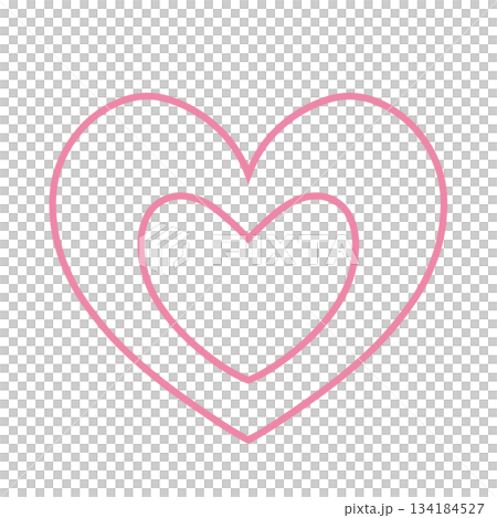 簡約雙心手繪插圖圖示 粉紅色 簡約雙心手繪插圖圖示 粉紅色 134184527