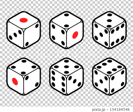サイコロのアイコンセット 134184546