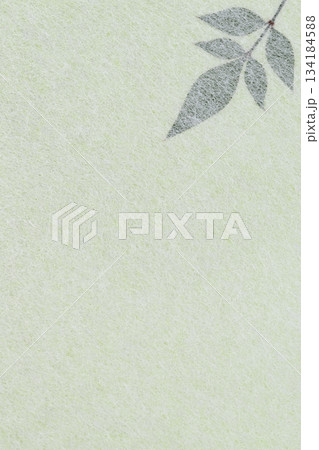 和紙とナンテンの葉のコラボ【背景素材】 134184588
