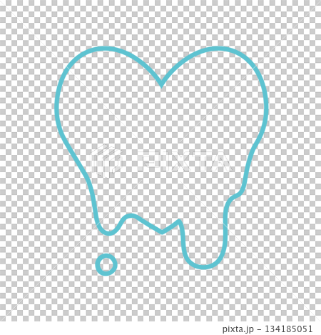 A simple melting heart hand-drawn illustration icon, light blue A simple melting heart hand-drawn illustration icon, light blue 134185051