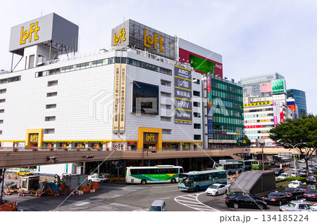 JR仙台駅　歩道橋の上から駅前を撮影　宮城県仙台市青葉区中央 134185224