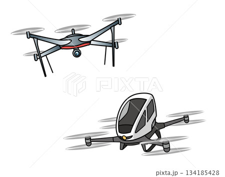 ドローンのイラスト2種 134185428