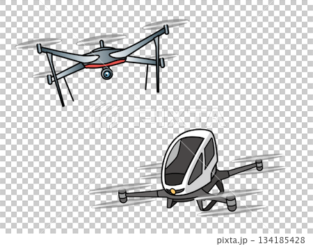 ドローンのイラスト2種 134185428