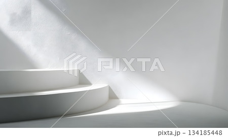 白い階段のミニマル背景 134185448