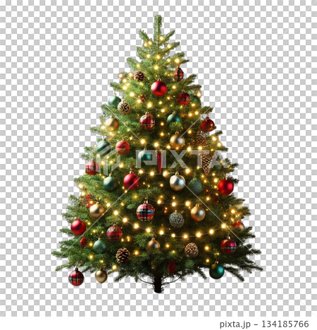 Small Christmas tree and ornament image 134185766