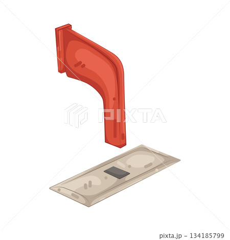 Illustration of emergency door Illustration of emergency door 134185799