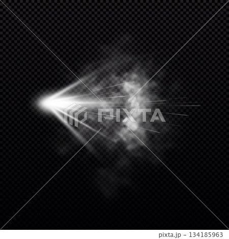 Bright flash from a gunshot, firearm, with smoke effect, sparks. Bright flash from a gunshot, firearm, with smoke effect, sparks. 134185963