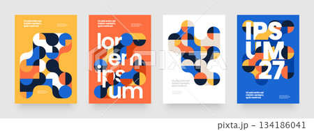 Simple template with abstract geometric shapes. 134186041