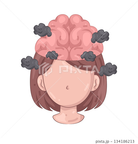 Illustration of brain fog 134186213