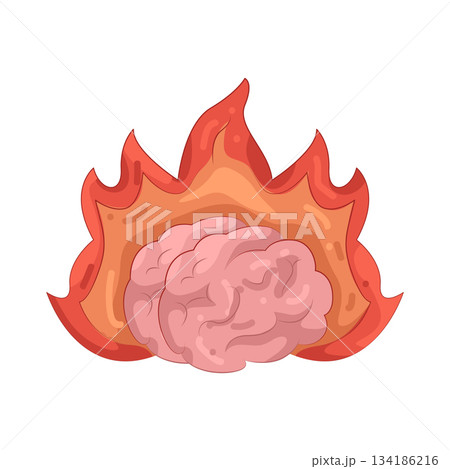Illustration of brain burn  134186216