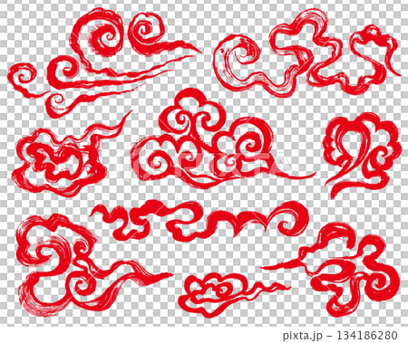 中國雲手寫毛筆插畫 中國雲手寫毛筆插畫 134186280