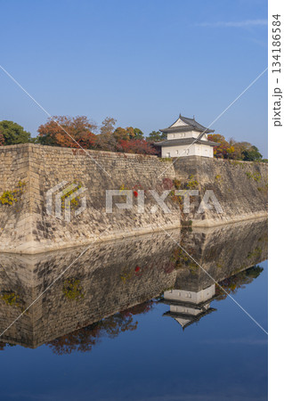 大阪城　一番櫓　南外堀　紅葉の季節 134186584
