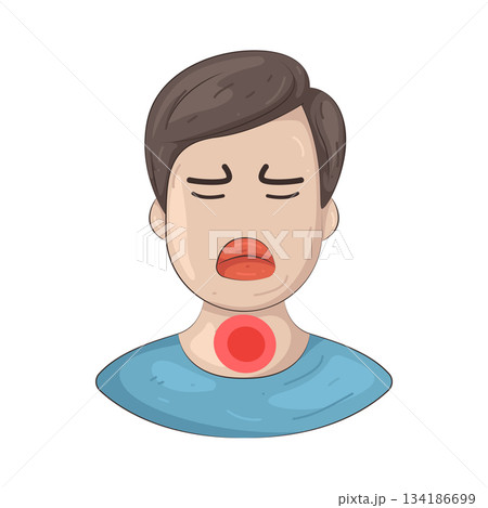 Illustration of sore throat  134186699