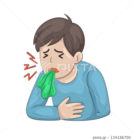Illustration of vomiting  134186700