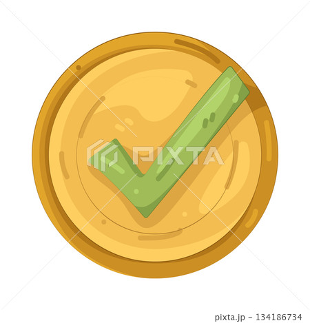 Illustration of approved badge  134186734