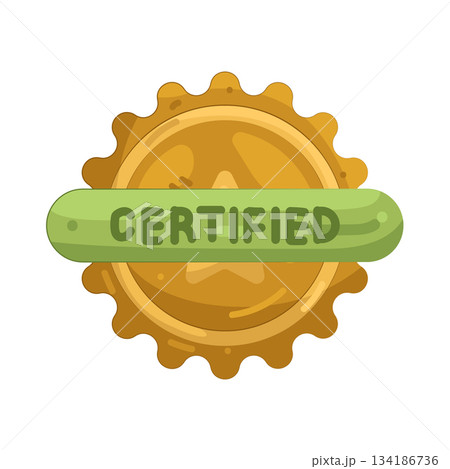 Illustration of certified badge  134186736