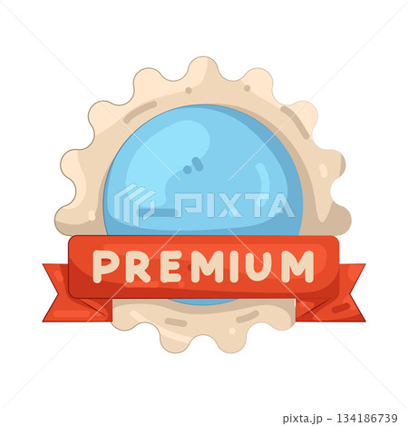 Illustration of premium badge  134186739