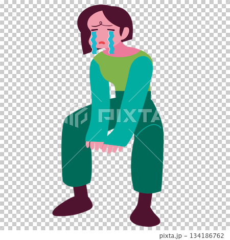 一個哭泣的女人的插圖 134186762