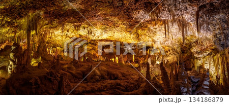 Mystical Mallorca Exploring the Enchanting Depths of a Subterranean Cave, Mallorica, Spain 134186879