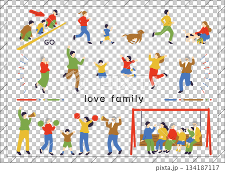 Family illustration material collection 134187117