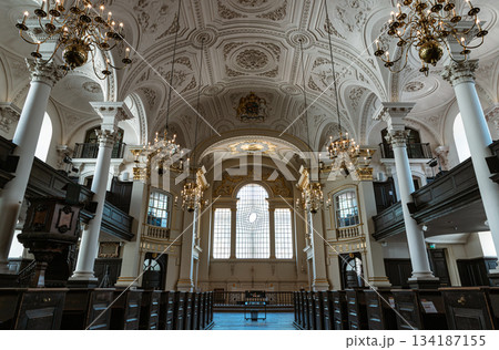 Architecture interior of St Martin-in-the-Fields is Neoclassical style. 134187155
