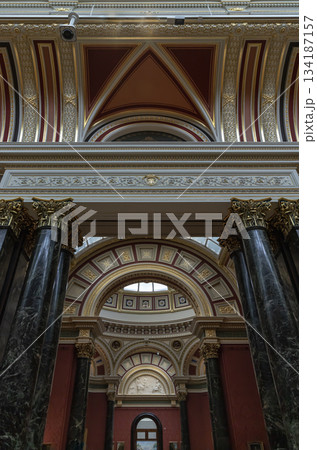 Architectural Neoclassical style found within the Barry Rooms of the National Gallery, London. 134187157