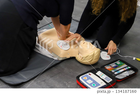 BLSD course. first aid course - company safety - cardiac massage - Basic Life Support BLSD course. first aid course - company safety - cardiac massage - Basic Life Support 134187160