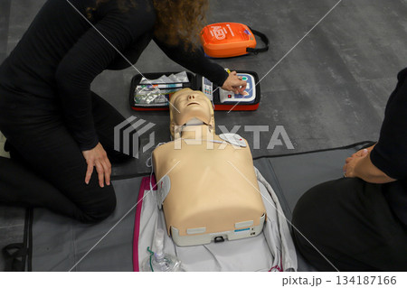 BLSD course. first aid course - company safety - cardiac massage - Basic Life Support	 134187166