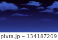 静かで幻想的な漆黒の夜空の背景イラスト 134187209