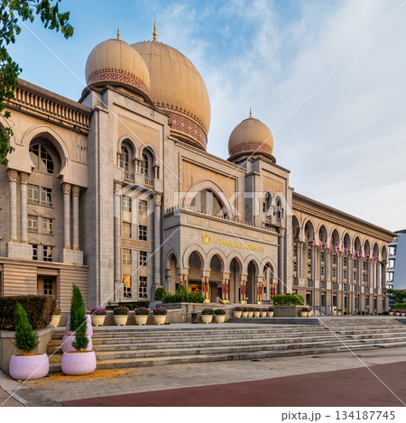 Istana Kehakiman, or Palace of Justice, a landmark building in Putrajaya, Malaysia. 134187745