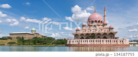 Putra Mosque and Perdana Putra across Putrajaya Lake, Putrajaya, Malaysia 134187755