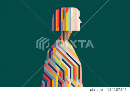 不思議なトリック的な人と紋様のテクスチャー/まみおデザイン 134187845