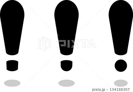 宙に浮いた黒いエクスクラメーションマークセット 宙に浮いた黒いエクスクラメーションマークセット 134188307