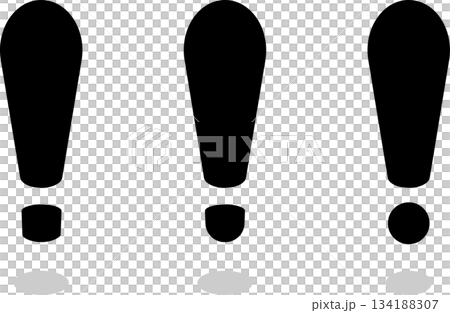 宙に浮いた黒いエクスクラメーションマークセット 宙に浮いた黒いエクスクラメーションマークセット 134188307