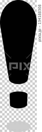 底部圓柱形浮動黑色感嘆號 134188308