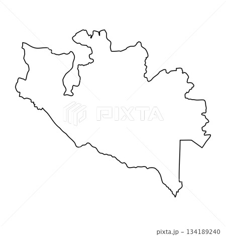 Niger map outline black border country shape geographic 134189240