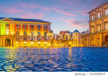 Downtown Naples city skyline, cityscape of  Italy 134190037
