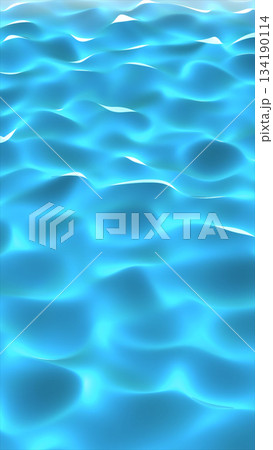 Abstract digital surface of calm blue waves with soft lighting and smooth reflections 134190114