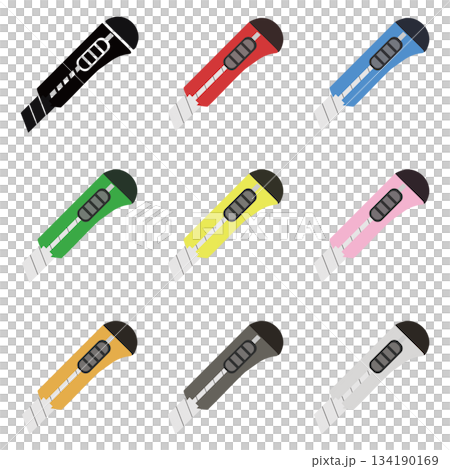 カッターナイフのアイコンセット 134190169