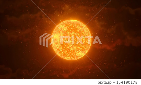 灼熱の球体、熱源、高温高圧のコア、光と熱のエネルギー 134190178