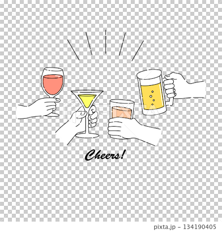 Drinking party: Toasting illustration Drinking party: Toasting illustration 134190405